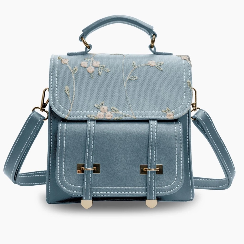 Blue Pastel Mini Backpack / Purse